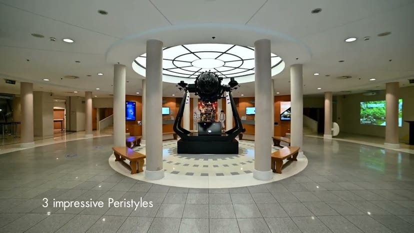Circular rotunda at Eugenides Foundation for exclusive welcome receptions and product unveilings.