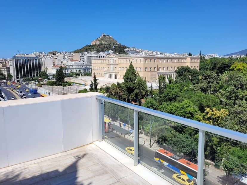 Roof terrace at Amalia Athens Hotel with Syntagma Square views for VIP events and conferences.