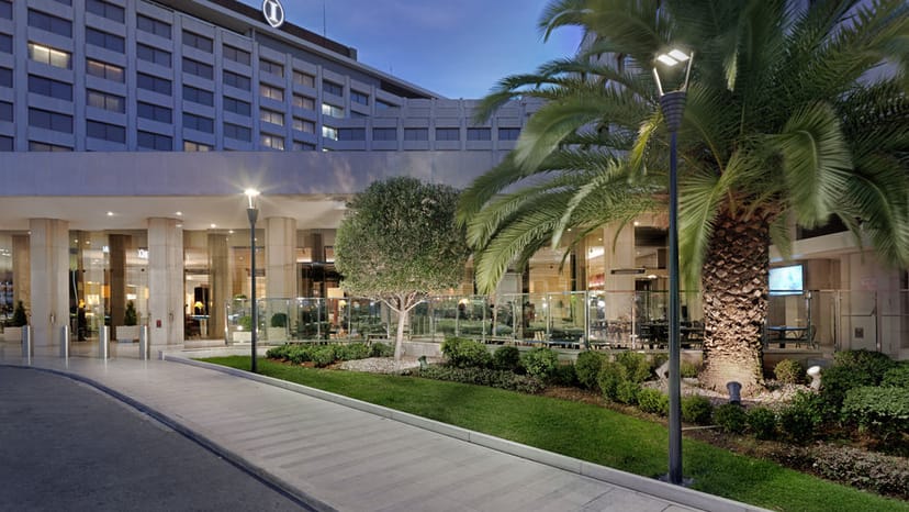 Athenaeum InterContinental Athens hotel exterior, upscale corporate event conference center venue.