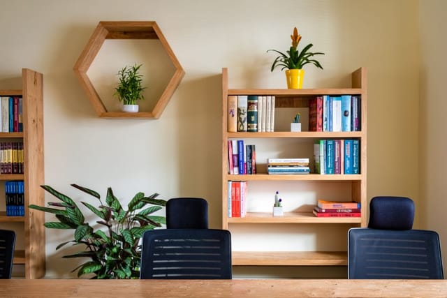 Modern biophilic boardroom for professional meetings and corporate events.