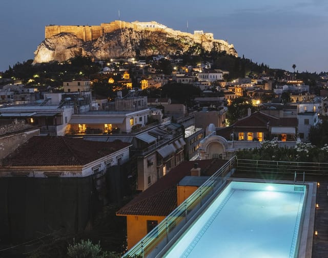 Rooftop cocktail venue overlooking the Acropolis, perfect for exclusive corporate incentive dinners.