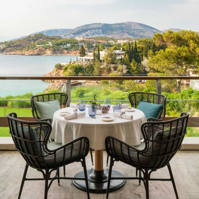 Luxury waterfront incentive dinner setup at Four Seasons Astir Palace Athens.