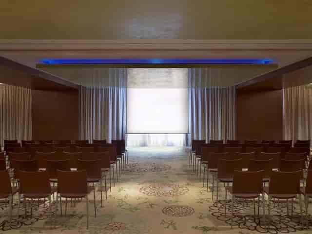 Ballroom theater setup at Four Seasons Athens for corporate presentations and professional seminars.
