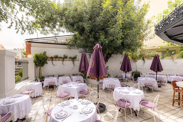 Private dining outdoor event space at Maison Colette for intimate gatherings and upscale lunches.