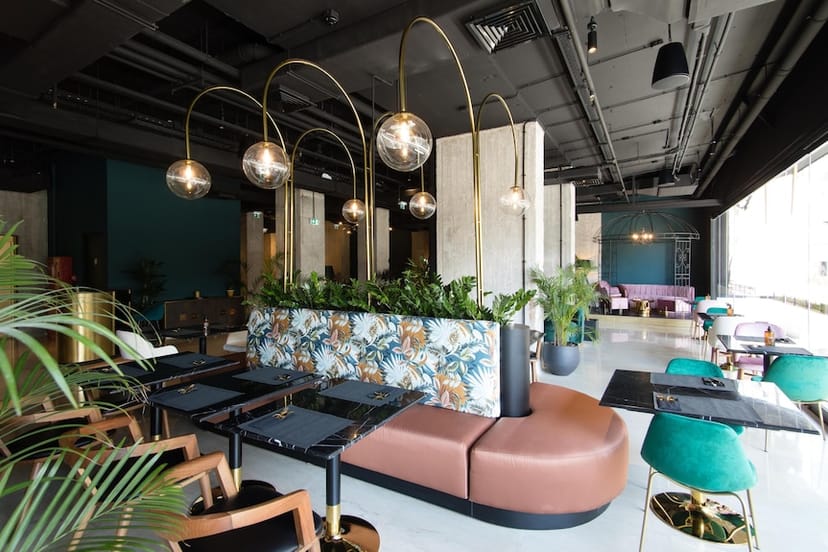 Skylark Hotel Athens Event Hall 2: Upscale banquette seating for networking and private dinners.