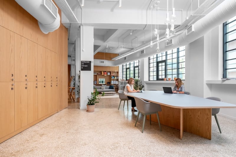 Modern coworking breakout space for collaborative corporate events and professional meetings.