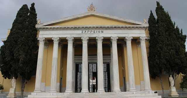 Peristyle at Zappeion Mansion, Athens: Grand venue for corporate conferences and gala dinners.