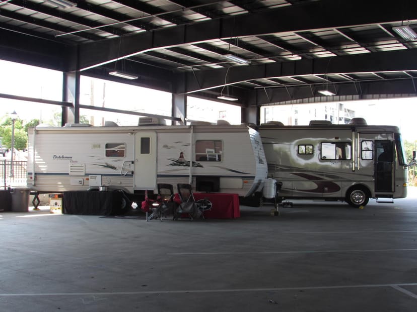 RVs at 440 Foundry Pavilion, The Classic Center: Industrial event space for corporate hospitality.