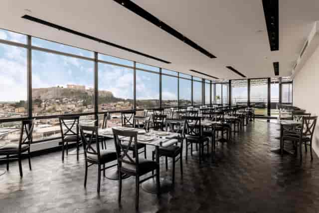 Astor Hotel rooftop with Acropolis view, ideal for VIP dining and executive luncheons.