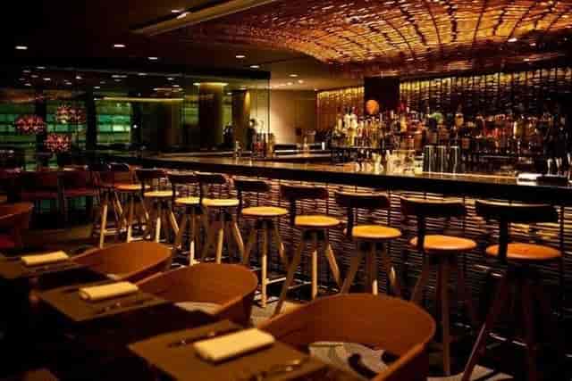 Hytra Restaurant & Bar lounge with elegant lighting for networking events and VIP receptions.