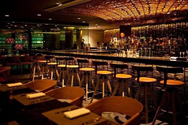 Hytra Restaurant & Bar lounge with elegant lighting for networking events and VIP receptions.