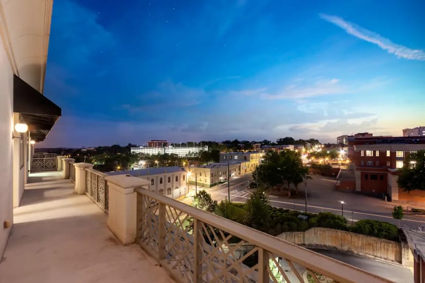 Rooftop terrace at The Venue on Broad for cocktail receptions and networking events.