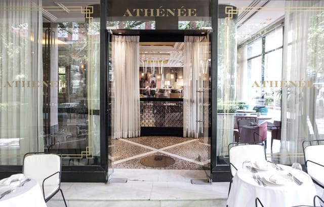 Art deco entrance of Athenee Athens, perfect for corporate dinner or networking event venue.