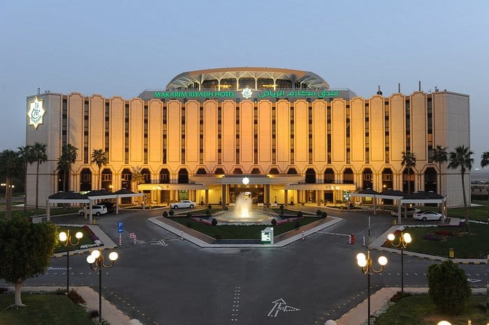 Riyadh Airport Marriott Hotel exterior for corporate summits and high-profile events.
