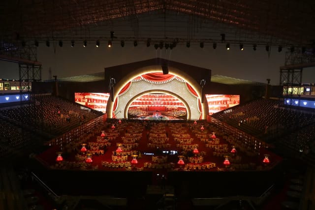 VIP Lounge at The Arena Riyadh: arched stage with LED screens for gala and corporate events.