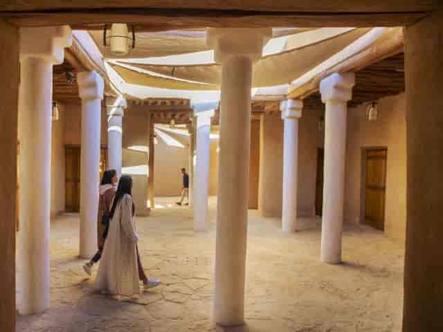 Diriyah Gallery open-air venue with unique architecture for corporate networking and art events.