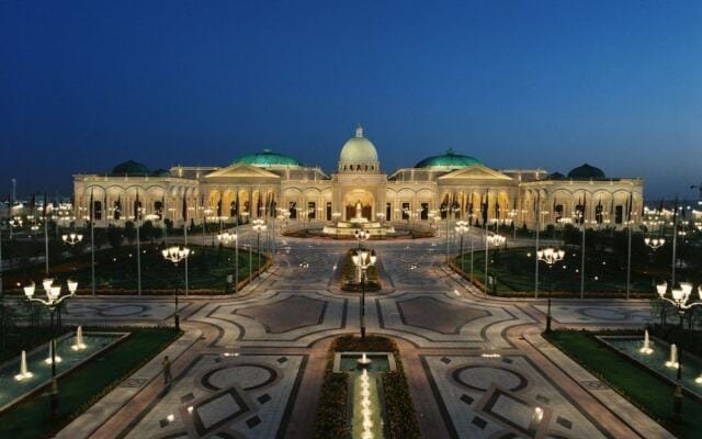 King Abdulaziz Conference Hall luxury gala venue, grand architectural summit space.