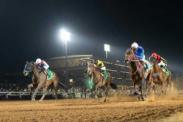 Private Suites at King Abdulaziz Racecourse: Evening corporate event branding and venue activation.