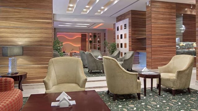 Hilton Riyadh Olaya banquet hall pre-function area for business networking and corporate events.