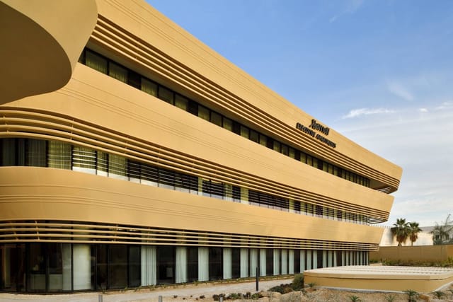 Modern Marriott Riyadh conference hall for professional corporate events and board meetings.