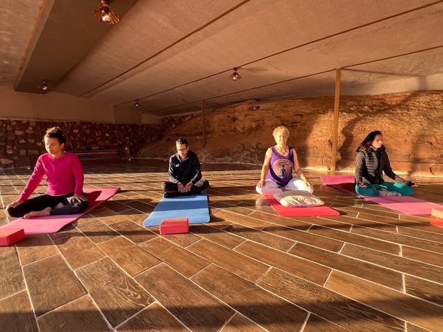 Bedouin Yoga Camp Wadi Rum: Wellness retreat in Jordan with natural desert venue scenery.