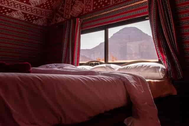 Luxury glamping suite at Bedouin Yoga Camp, Wadi Rum for exclusive incentive travel and retreats.