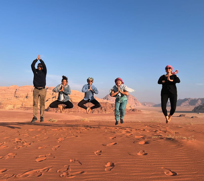 Bedouin Yoga Camp Wadi Rum: Team-building yoga excursion in Jordan desert.