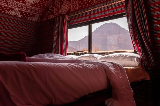 Luxury glamping at Bedouin Yoga Camp, Wadi Rum: exclusive desert retreat for incentive travel.