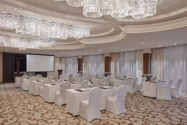 Classroom setup at Al Thuraya Ballroom, Al Takhasussi Palace for executive training and workshops.