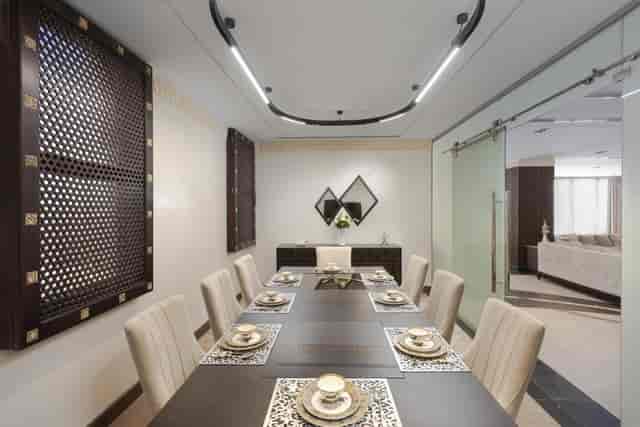 Executive boardroom at Madareem Hotel, set for private dining and corporate board retreats.