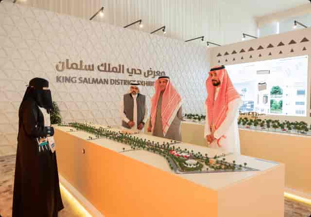 King Salman Center exhibition hall with 3D architectural model for corporate events and conferences.