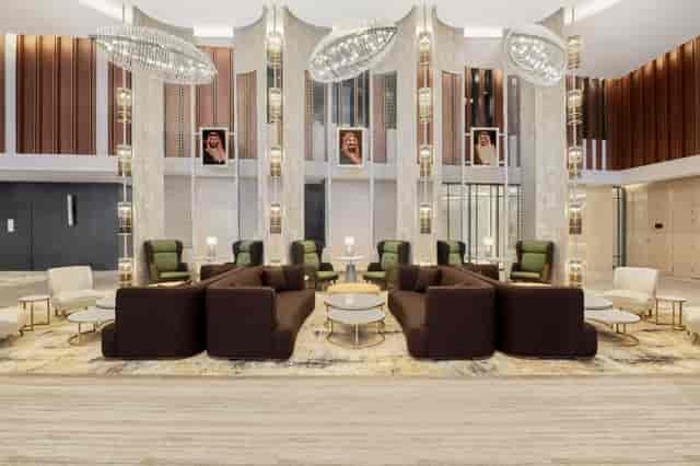 Modern Radisson Blu Riyadh meeting room for executive networking and corporate event staging.