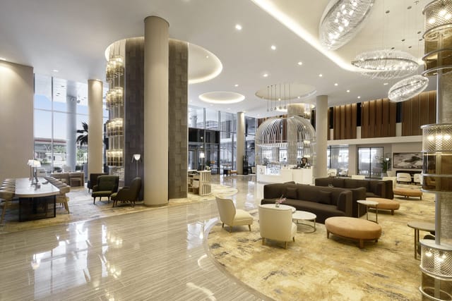 Radisson Blu Riyadh Exhibition Hall: Contemporary lobby for business events and networking.