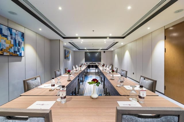 U-shape boardroom at Braira Al Wizarat for professional business meetings and corporate conferences.