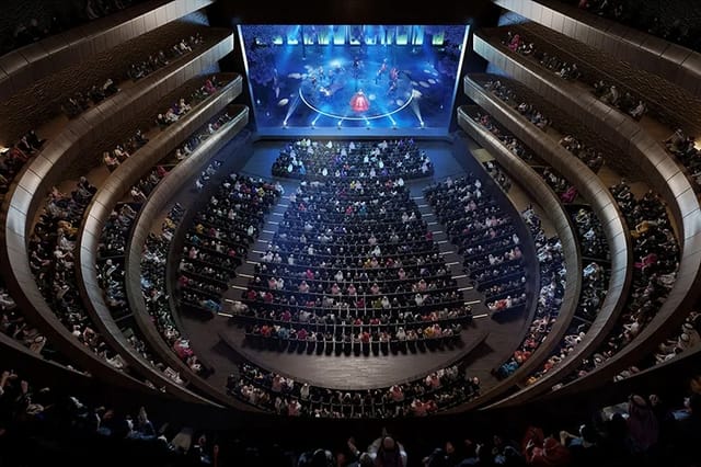 Tiered auditorium at Diriyah Grand Hall, perfect for large-scale keynotes and corporate events.