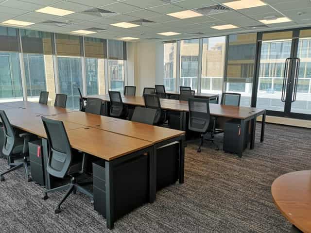 Classroom-style meeting room in Laysen Valley with natural light for corporate events and training.