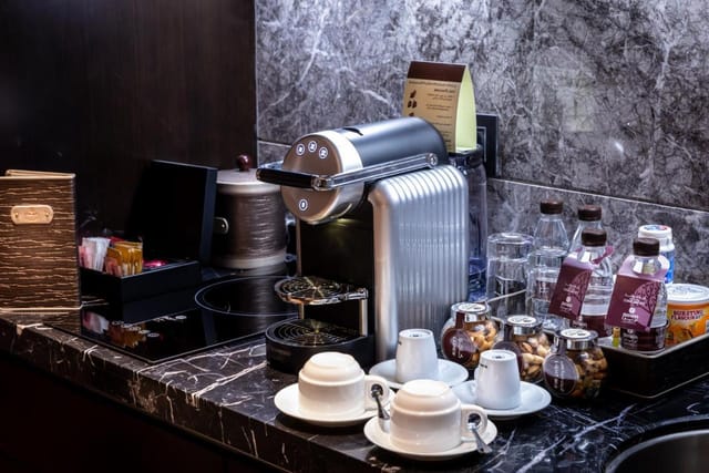 VIP executive coffee station at Braira Al Nakheel Hotel for upscale business events.