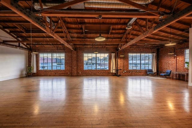 Industrial event venue at The Hub, Hudson Studios: perfect for product launches and exhibitions.