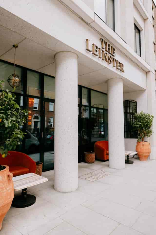 O’Dwyer Event Suite at The Leinster: boutique venue with Mediterranean planters for private events.