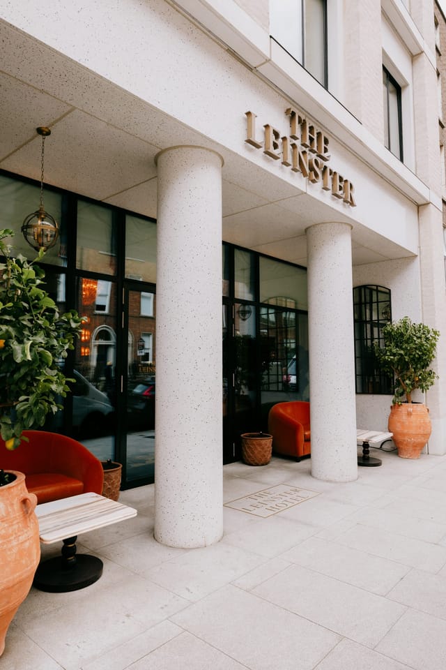 O’Dwyer Event Suite at The Leinster: boutique venue with Mediterranean planters for private events.