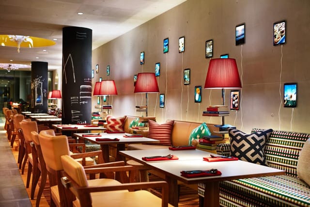 Modern M Social Hotel Singapore bar space for brainstorming and networking events.