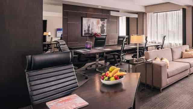 Executive boardroom in Royal Plaza on Scotts for strategy meetings and corporate events.