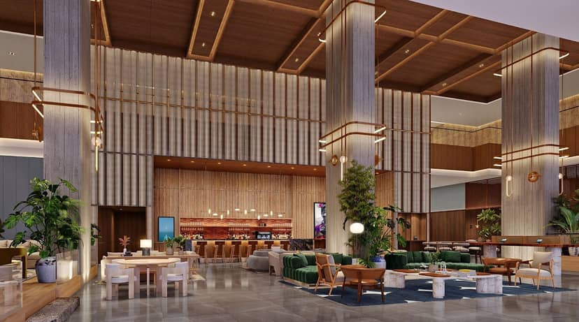Amara Singapore hotel lobby, sophisticated seating, networking space and corporate event venue.