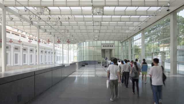 Glass Atrium at National Museum of Singapore for event registration and conference venue.