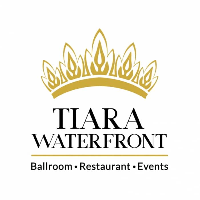 Tiara Waterfront logo: luxury gala and wedding venue branding.