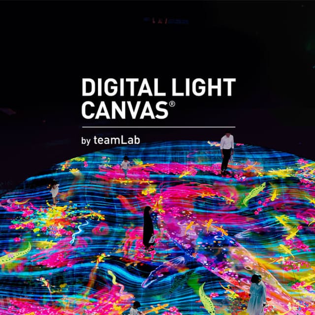 Immersive teamLab digital floor projection for corporate event activation and interactive engagement.