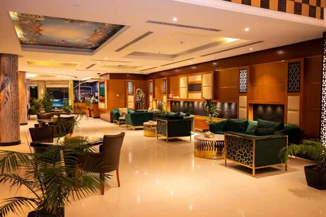 Luxury hotel banquet hall for networking events and VIP meetings.
