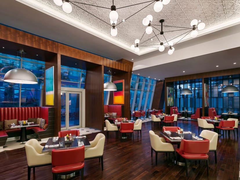 Hyatt Regency Riyadh Olaya's stylish Regency Club Lounge with modern decor for networking events.