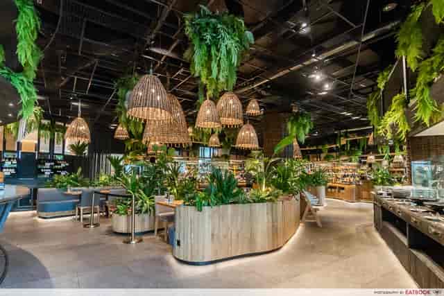 Greenhouse, Dusit Thani Laguna Singapore: Biophilic networking venue and breakfast buffet space.