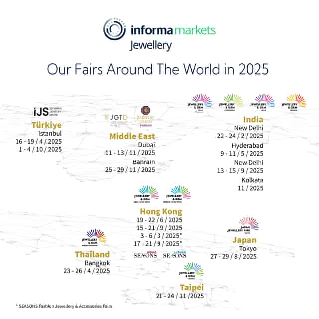 Informa Markets 2025 jewelry exhibition roadshow calendar for global trade show strategy.